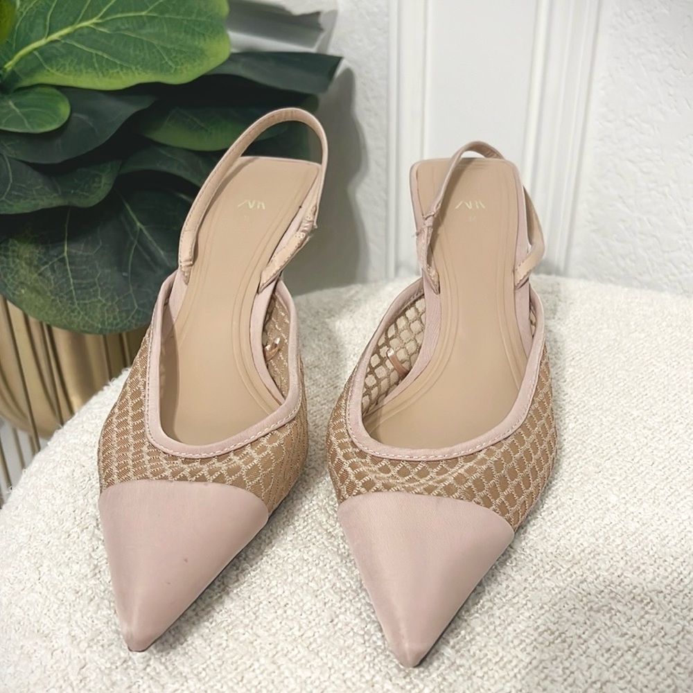 Zara Beige kitten Heels